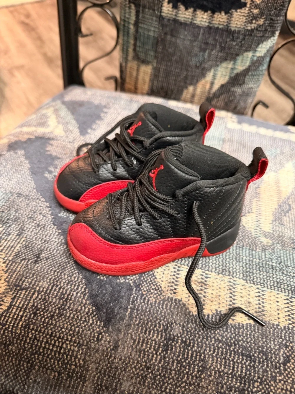 Jordan Kids Black and Red High-Top Sneakers